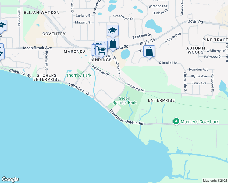 map of restaurants, bars, coffee shops, grocery stores, and more near 110 Cypress Woods Court in Deltona