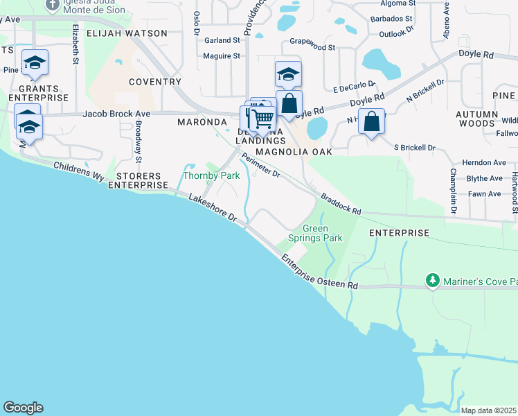 map of restaurants, bars, coffee shops, grocery stores, and more near 110 Cypress Woods Court in Deltona