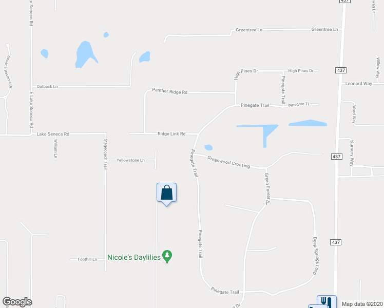 map of restaurants, bars, coffee shops, grocery stores, and more near 35427 Pinegate Trail in Eustis