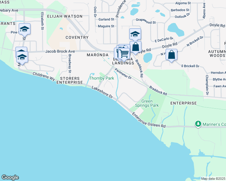 map of restaurants, bars, coffee shops, grocery stores, and more near 180 Magnolia Woods Court in Deltona