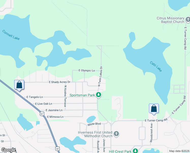 map of restaurants, bars, coffee shops, grocery stores, and more near 5757 East Emerald Farm Court in Inverness