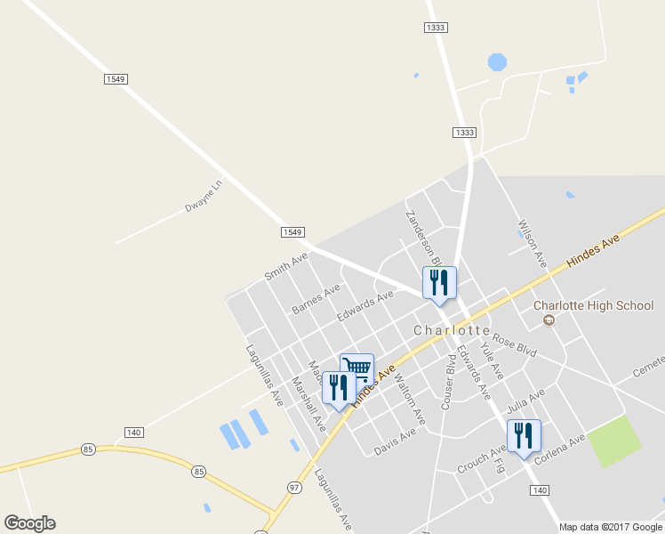 map of restaurants, bars, coffee shops, grocery stores, and more near 201 Campbell Boulevard in Charlotte