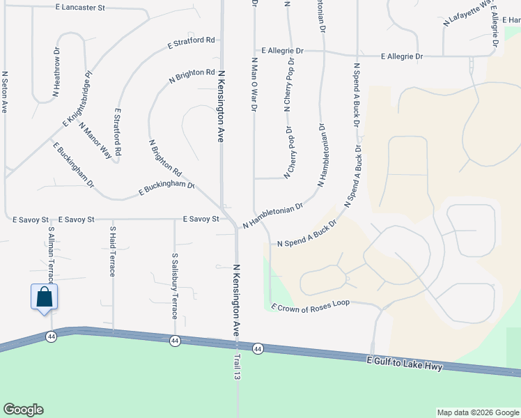 map of restaurants, bars, coffee shops, grocery stores, and more near 127-141 North Hambletonian Drive in Inverness