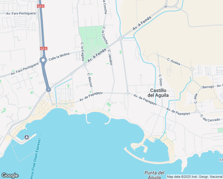 map of restaurants, bars, coffee shops, grocery stores, and more near 1 Calle Janubio in Playa Blanca