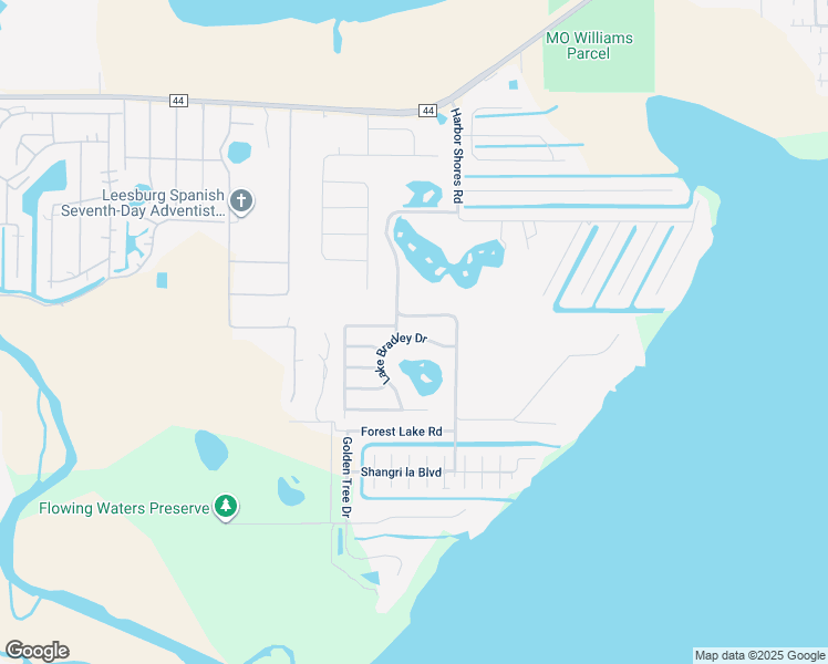 map of restaurants, bars, coffee shops, grocery stores, and more near 35415 Lake Bradley Drive in Leesburg