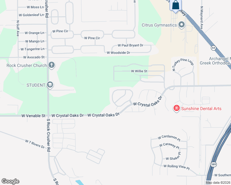 map of restaurants, bars, coffee shops, grocery stores, and more near 5595 West Hunters Ridge Circle in Lecanto
