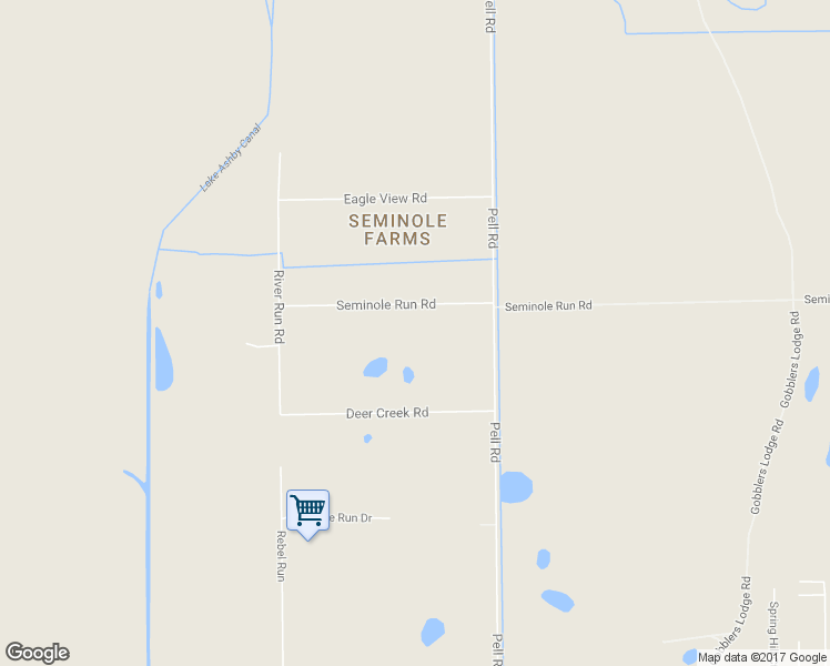 map of restaurants, bars, coffee shops, grocery stores, and more near 1575 Seminole Run Road in Osteen