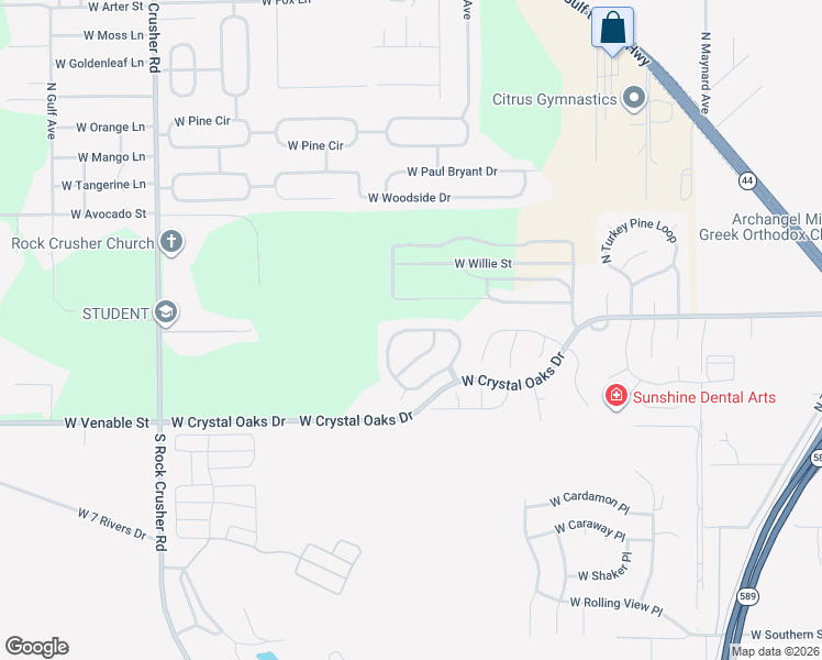 map of restaurants, bars, coffee shops, grocery stores, and more near 5595 West Hunters Ridge Circle in Lecanto