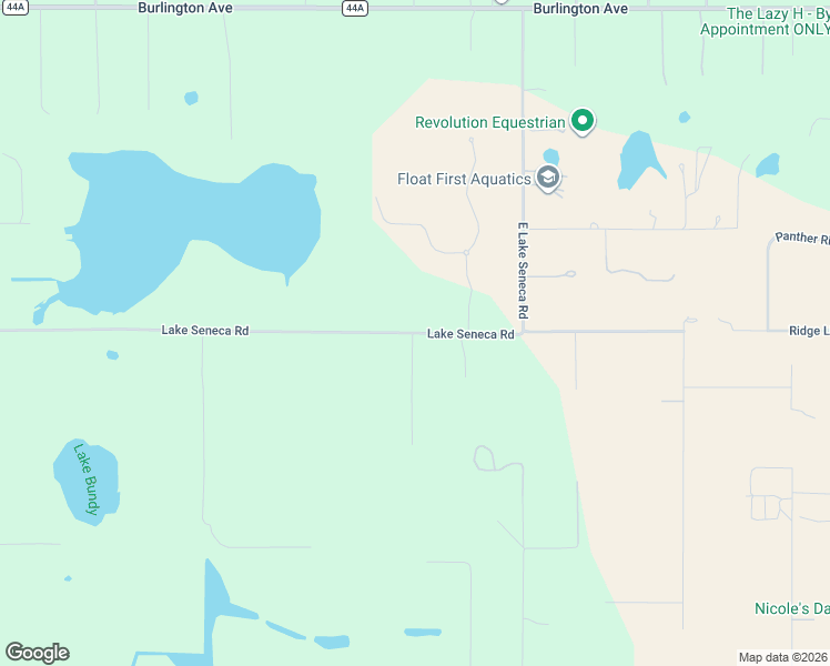 map of restaurants, bars, coffee shops, grocery stores, and more near 22740 Lake Seneca Road in Eustis