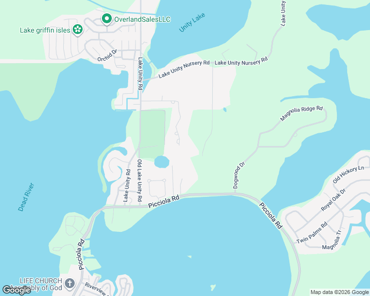 map of restaurants, bars, coffee shops, grocery stores, and more near 4351 Emmaus Road in Fruitland Park