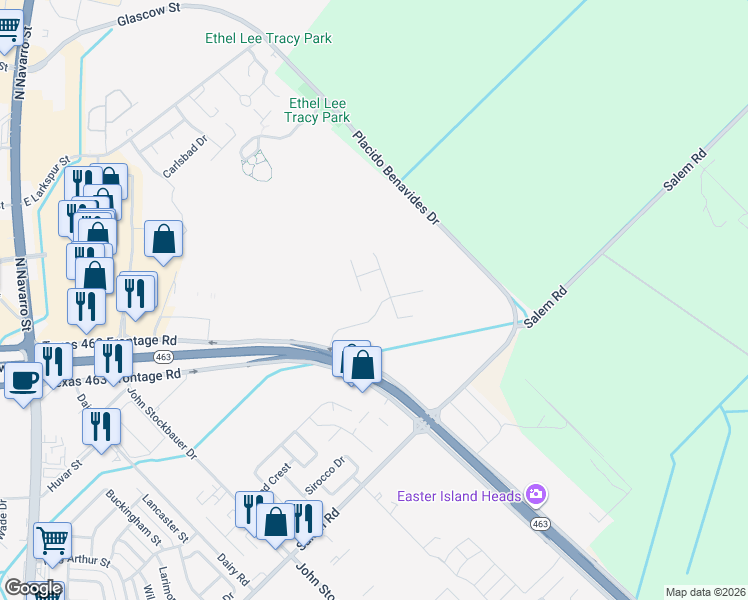 map of restaurants, bars, coffee shops, grocery stores, and more near 208 Salem Crossing in Victoria