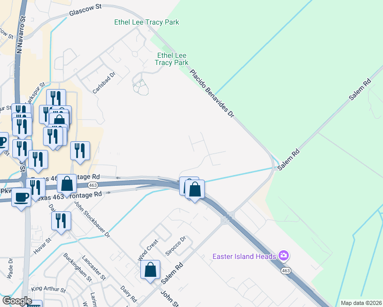 map of restaurants, bars, coffee shops, grocery stores, and more near 208 Salem Crossing in Victoria