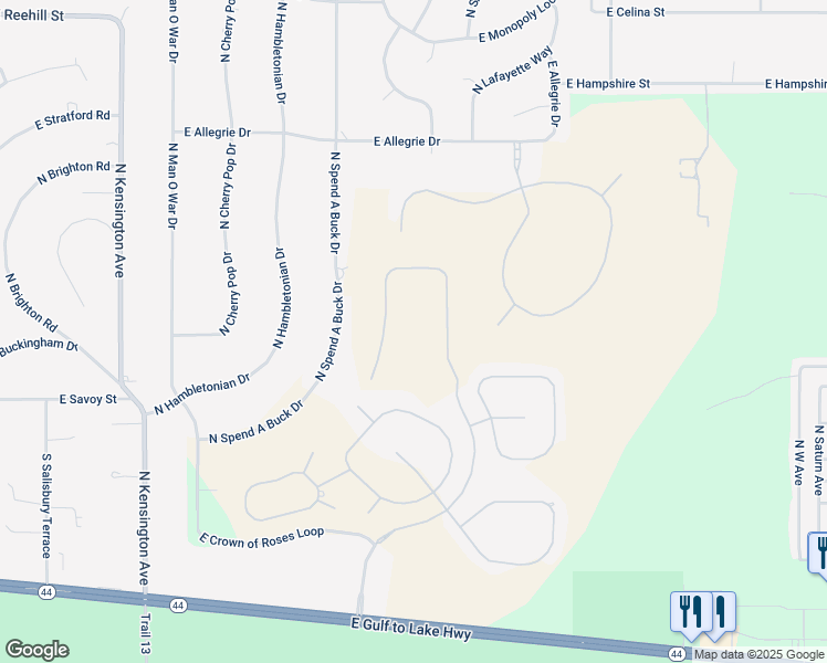 map of restaurants, bars, coffee shops, grocery stores, and more near 199 North Riva Ridge Path in Inverness