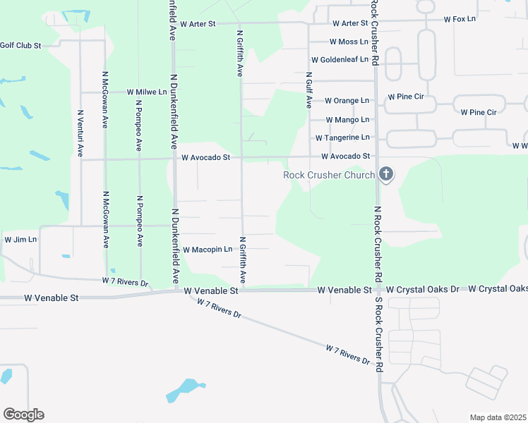 map of restaurants, bars, coffee shops, grocery stores, and more near 343 North Griffith Avenue in Crystal River