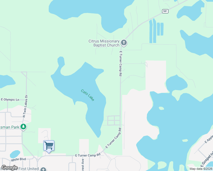 map of restaurants, bars, coffee shops, grocery stores, and more near 6661 East Turner Camp Road in Inverness