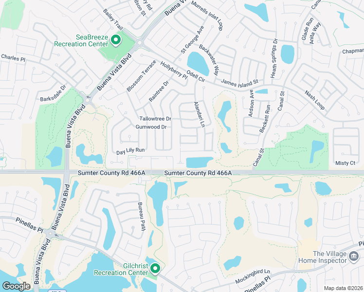 map of restaurants, bars, coffee shops, grocery stores, and more near 1432 Fairway Street in The Villages