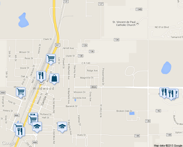 map of restaurants, bars, coffee shops, grocery stores, and more near 807 Judy Avenue in Wildwood