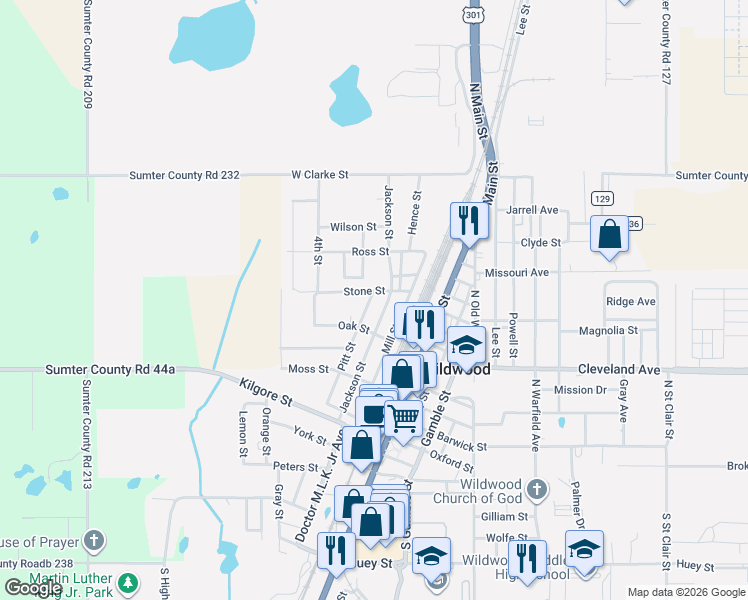map of restaurants, bars, coffee shops, grocery stores, and more near 510 Jackson Street in Wildwood