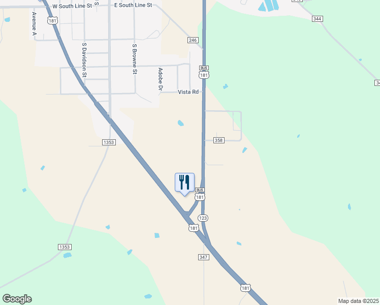 map of restaurants, bars, coffee shops, grocery stores, and more near 1226 South Sh-123 in Karnes City