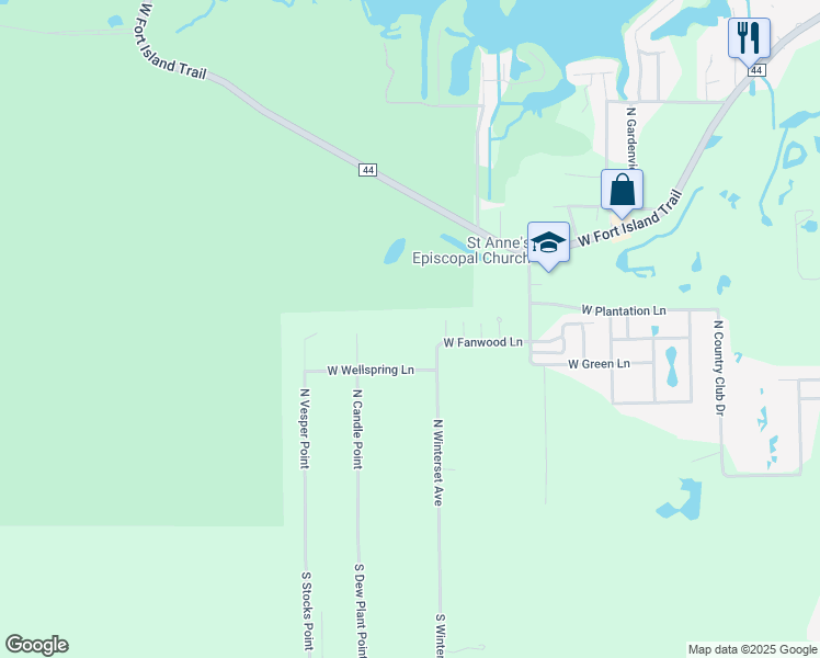 map of restaurants, bars, coffee shops, grocery stores, and more near 10131 West Fanwood Lane in Crystal River