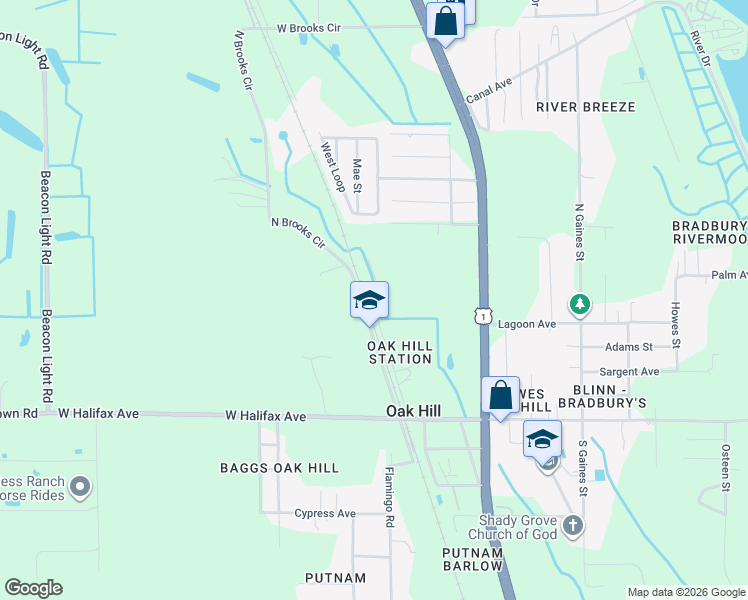 map of restaurants, bars, coffee shops, grocery stores, and more near 186 Maple Street in Oak Hill