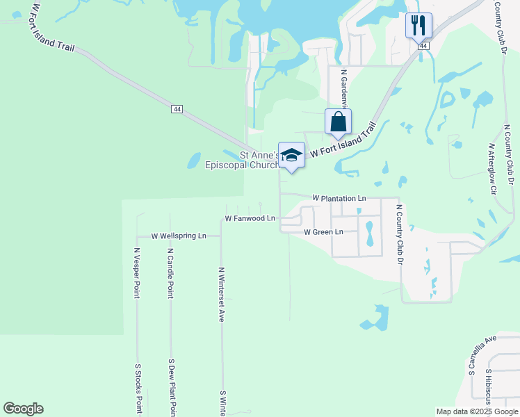 map of restaurants, bars, coffee shops, grocery stores, and more near 494 North Sams Point in Crystal River