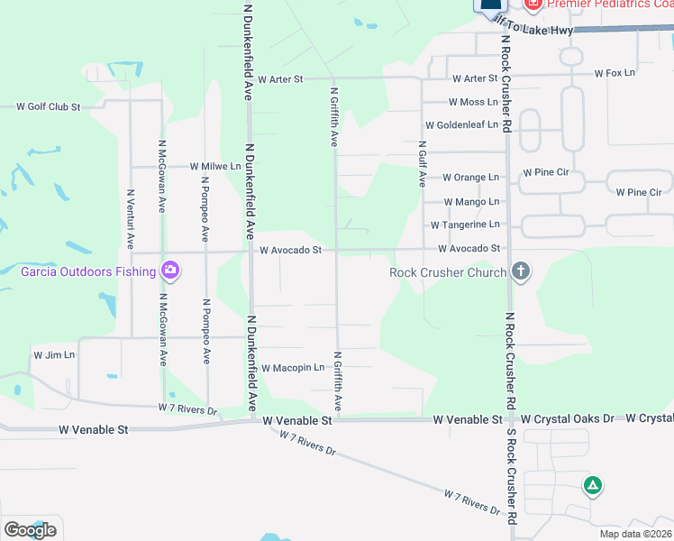 map of restaurants, bars, coffee shops, grocery stores, and more near 439 North Griffith Avenue in Crystal River