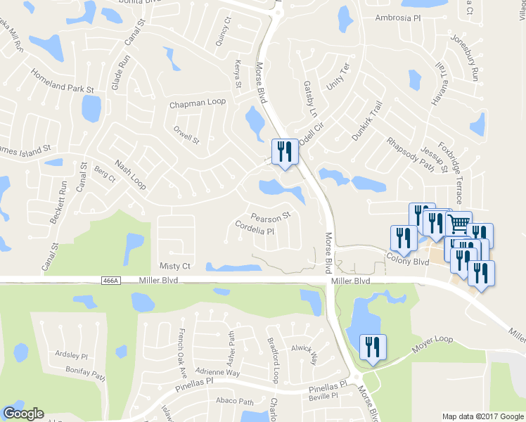 map of restaurants, bars, coffee shops, grocery stores, and more near 796 Aberdeen Run in The Villages