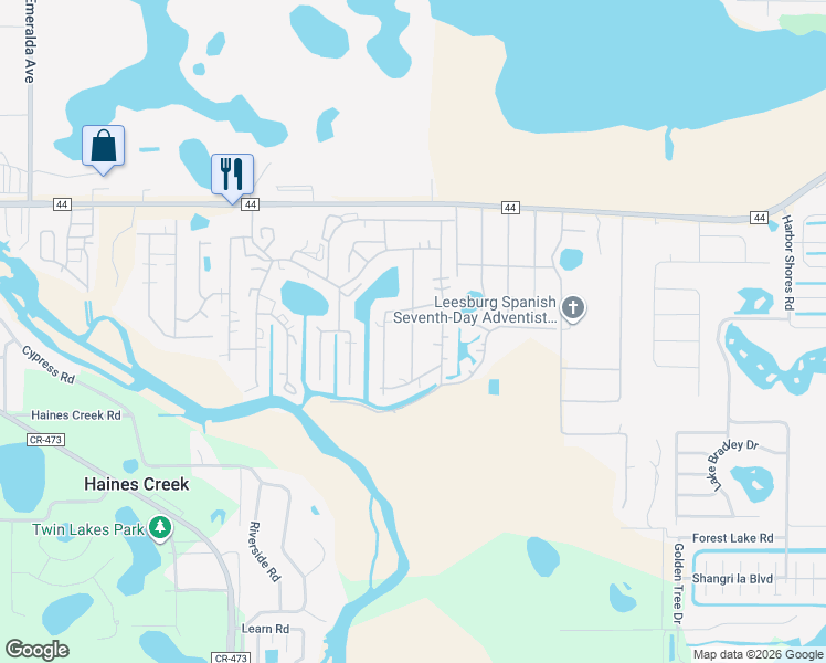 map of restaurants, bars, coffee shops, grocery stores, and more near 154 Crossways Drive in Leesburg