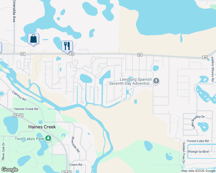 map of restaurants, bars, coffee shops, grocery stores, and more near 154 Crossways Drive in Leesburg