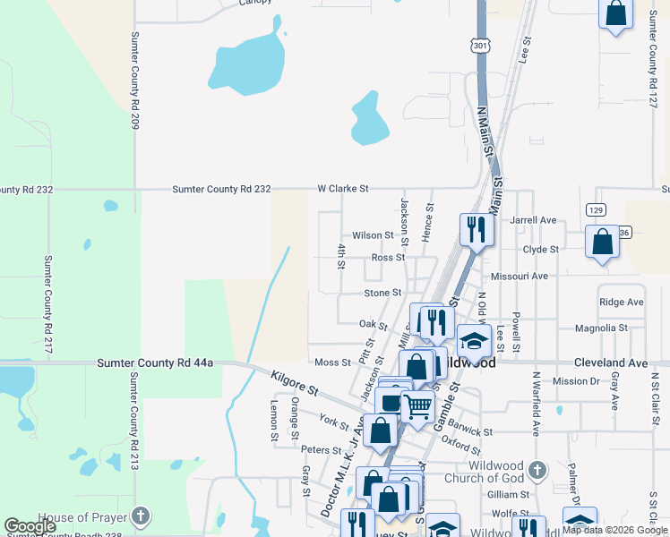 map of restaurants, bars, coffee shops, grocery stores, and more near 609 4th Street in Wildwood