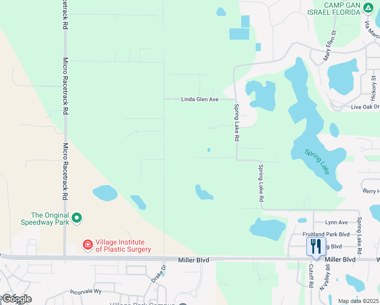 map of restaurants, bars, coffee shops, grocery stores, and more near 1387 Spring Lake Road in Fruitland Park