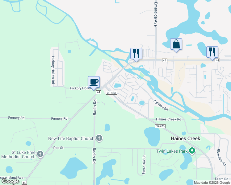 map of restaurants, bars, coffee shops, grocery stores, and more near 405 Kristi Drive in Leesburg
