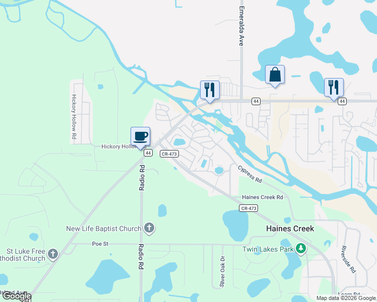 map of restaurants, bars, coffee shops, grocery stores, and more near 405 Kristi Drive in Leesburg