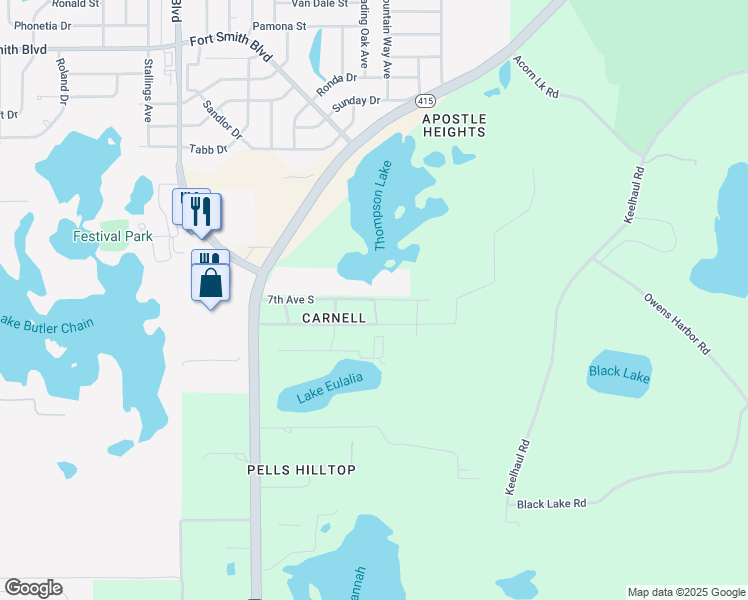 map of restaurants, bars, coffee shops, grocery stores, and more near 1160 3rd Street in Osteen