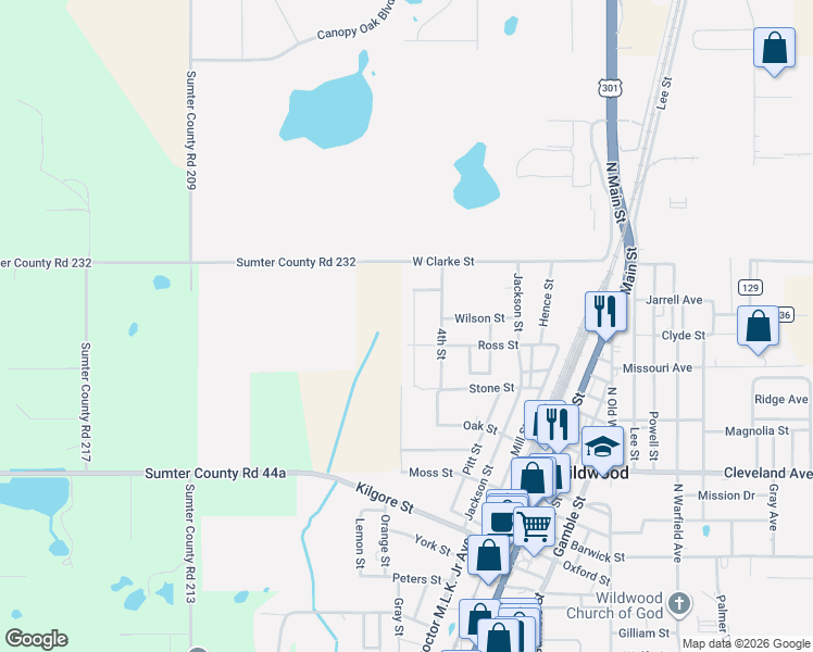 map of restaurants, bars, coffee shops, grocery stores, and more near 703 Fifth Street in Wildwood