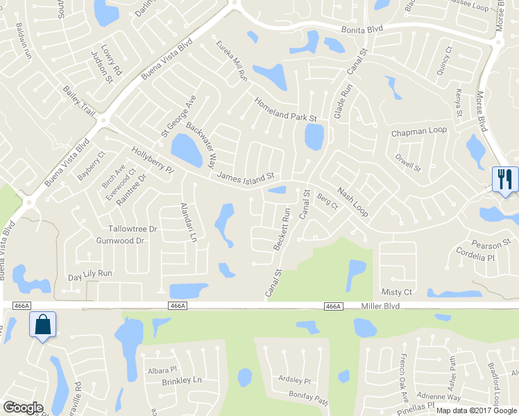map of restaurants, bars, coffee shops, grocery stores, and more near 2596 Ardson Avenue in The Villages