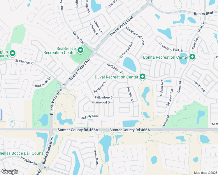map of restaurants, bars, coffee shops, grocery stores, and more near 1502 BlueBerry Way in The Villages