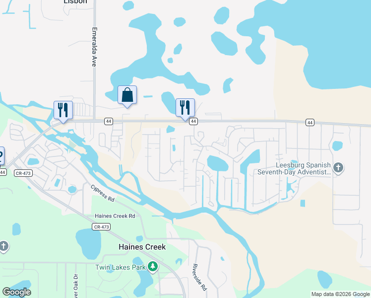 map of restaurants, bars, coffee shops, grocery stores, and more near 188 Forest Drive in Leesburg