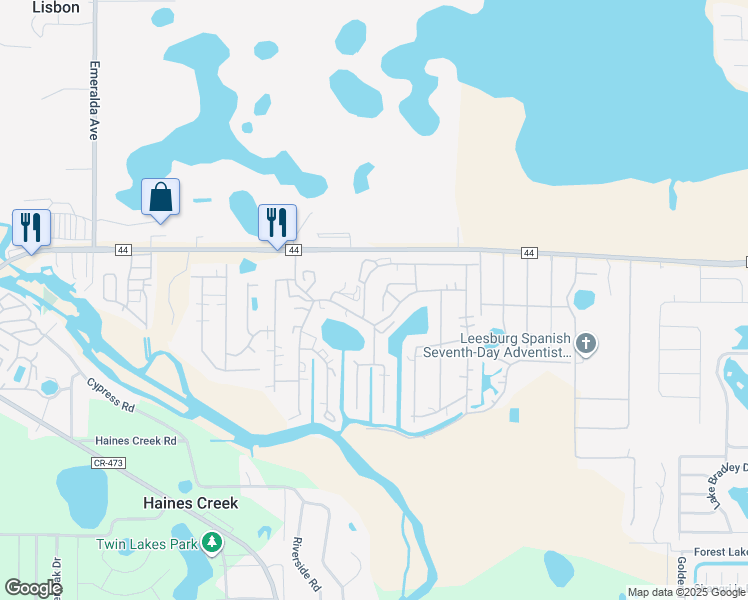 map of restaurants, bars, coffee shops, grocery stores, and more near 128 Highland Drive in Leesburg