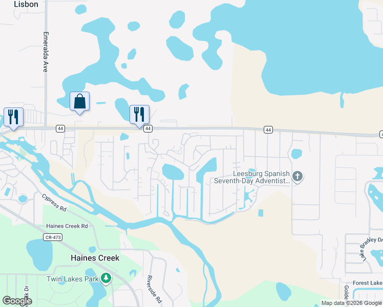 map of restaurants, bars, coffee shops, grocery stores, and more near 128 Highland Drive in Leesburg