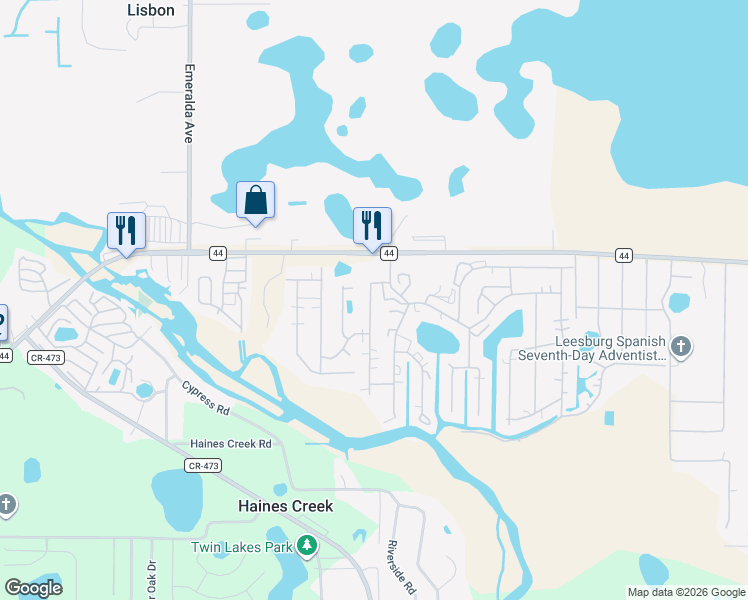map of restaurants, bars, coffee shops, grocery stores, and more near 188 Forest Drive in Leesburg