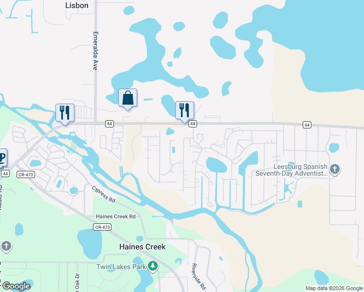 map of restaurants, bars, coffee shops, grocery stores, and more near 101-199 Azalea Court in Leesburg