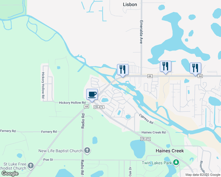 map of restaurants, bars, coffee shops, grocery stores, and more near 97 Jodi Avenue in Leesburg