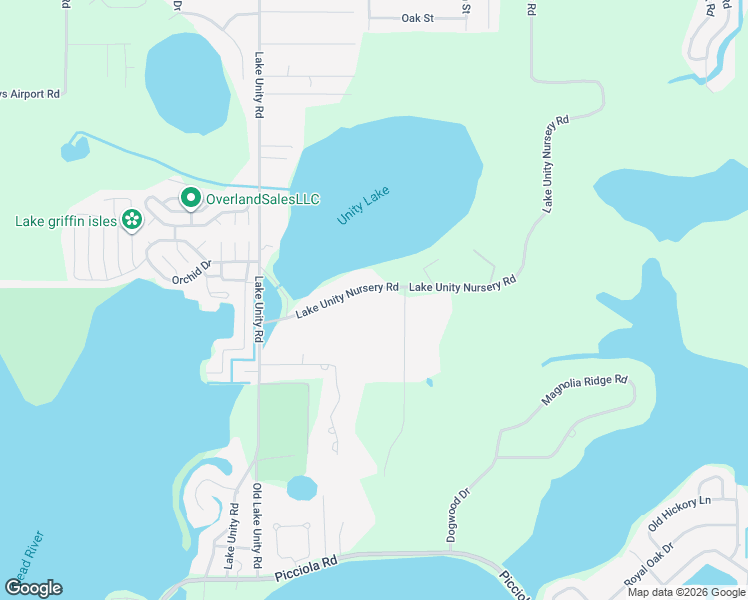 map of restaurants, bars, coffee shops, grocery stores, and more near 36030 Lake Unity Nursery Road in Fruitland Park