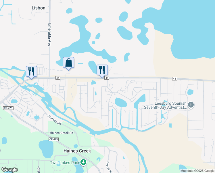 map of restaurants, bars, coffee shops, grocery stores, and more near 188 Forest Drive in Leesburg