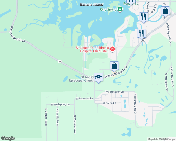 map of restaurants, bars, coffee shops, grocery stores, and more near 928 North Michael Brunn Point in Crystal River