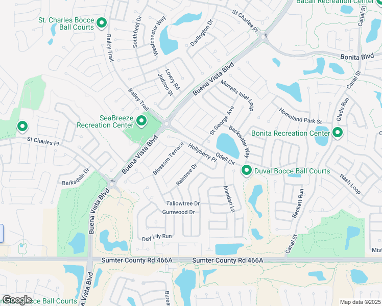 map of restaurants, bars, coffee shops, grocery stores, and more near 1520 Hollyberry Place in The Villages