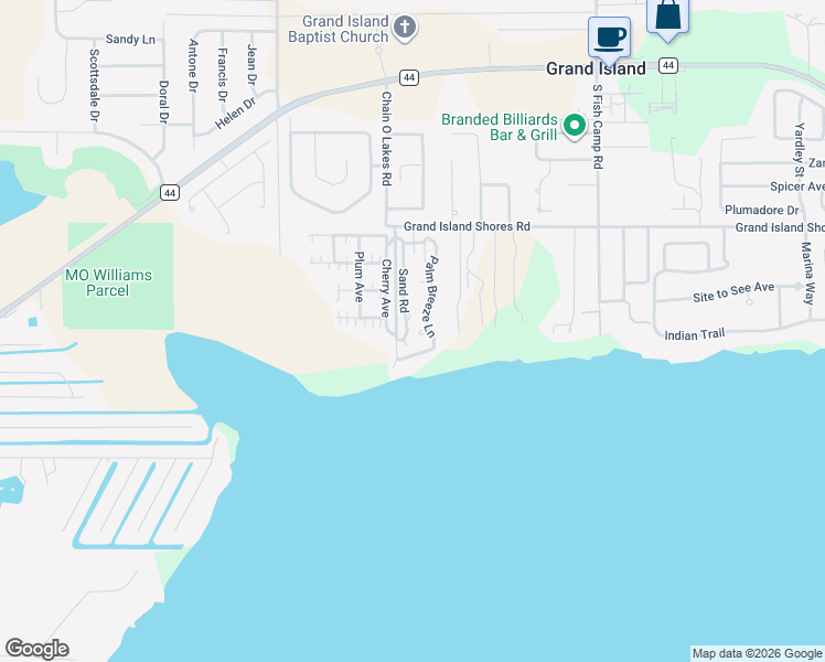 map of restaurants, bars, coffee shops, grocery stores, and more near 35952 Sand Road in Grand Island