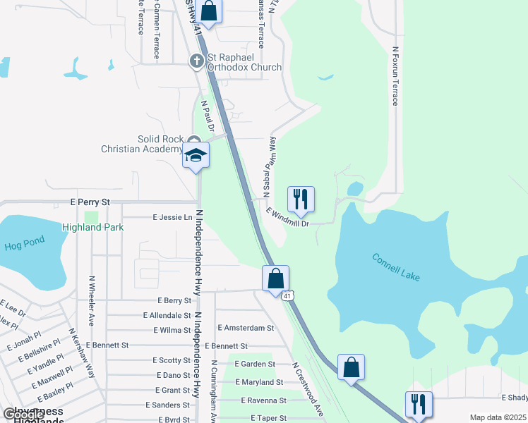 map of restaurants, bars, coffee shops, grocery stores, and more near 755 North Vermeer Way in Inverness